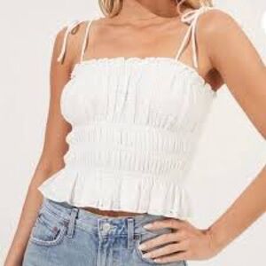 ASTR White Tied Off the Shoulder Top